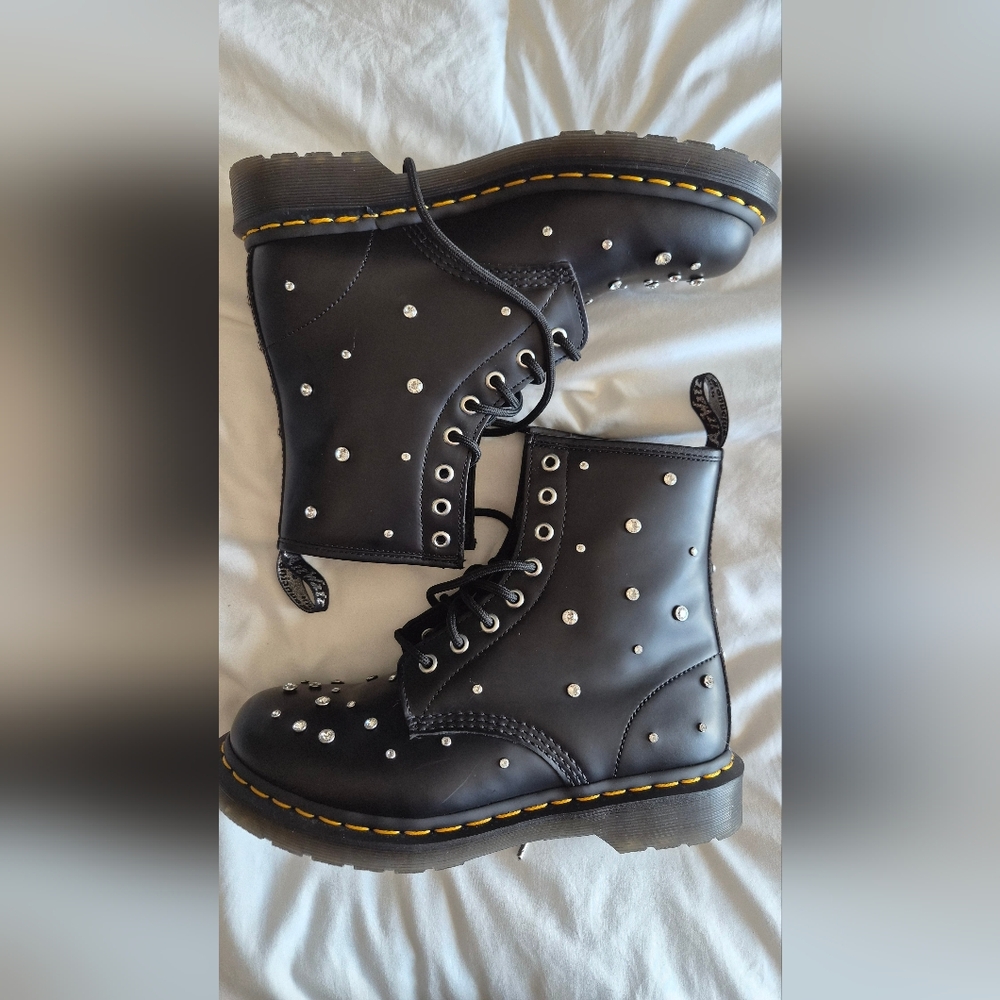 Doc Martens 1460 Swarovski Studded Boots - Picture 3 of 6